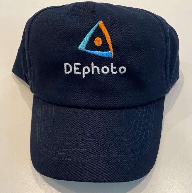 DE Photo Navy 5 panel Cap